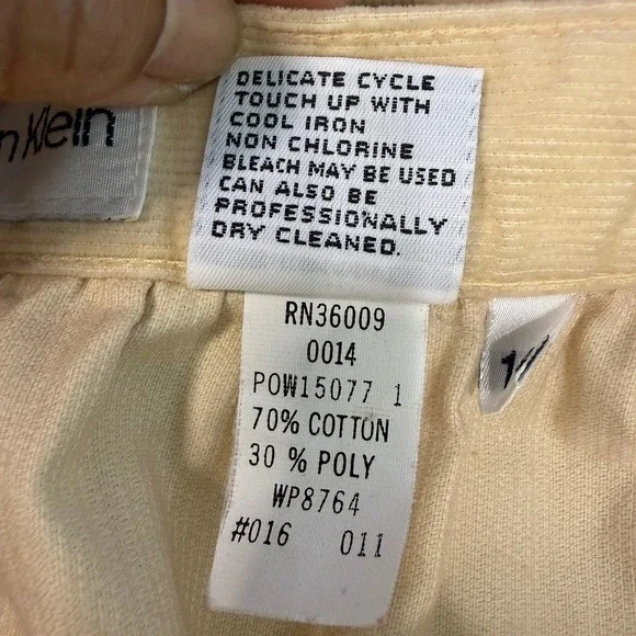 VTG Calvin Klein Women Pleated Corduroy Midi Skirt Size 14 Americana Y2K Preppy - Picture 5 of 7